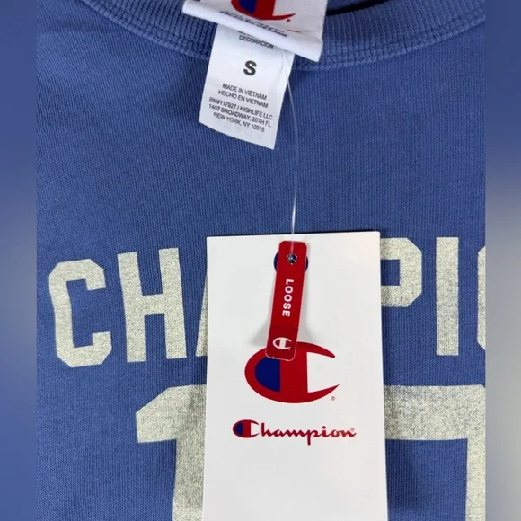 Champion Women's Short Sleeve Cropped T Shirt - Blue - S, XL & XXL - Picture 4 of 10